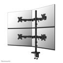 Neomounts DS60-600BL2-2 Monitorarm, 10 bis 32 Zoll, bis 8 kg, 4 Bildschirme, VESA 75x75 bis 100x100