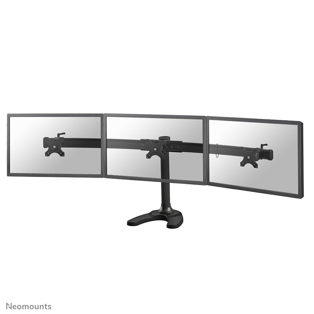 Pied support d'écran Neomounts FPMA-D700DD3, 10 à 27 pouces, jusqu'à 8 kg, 3 écrans, VESA 75x75 à 100x100
