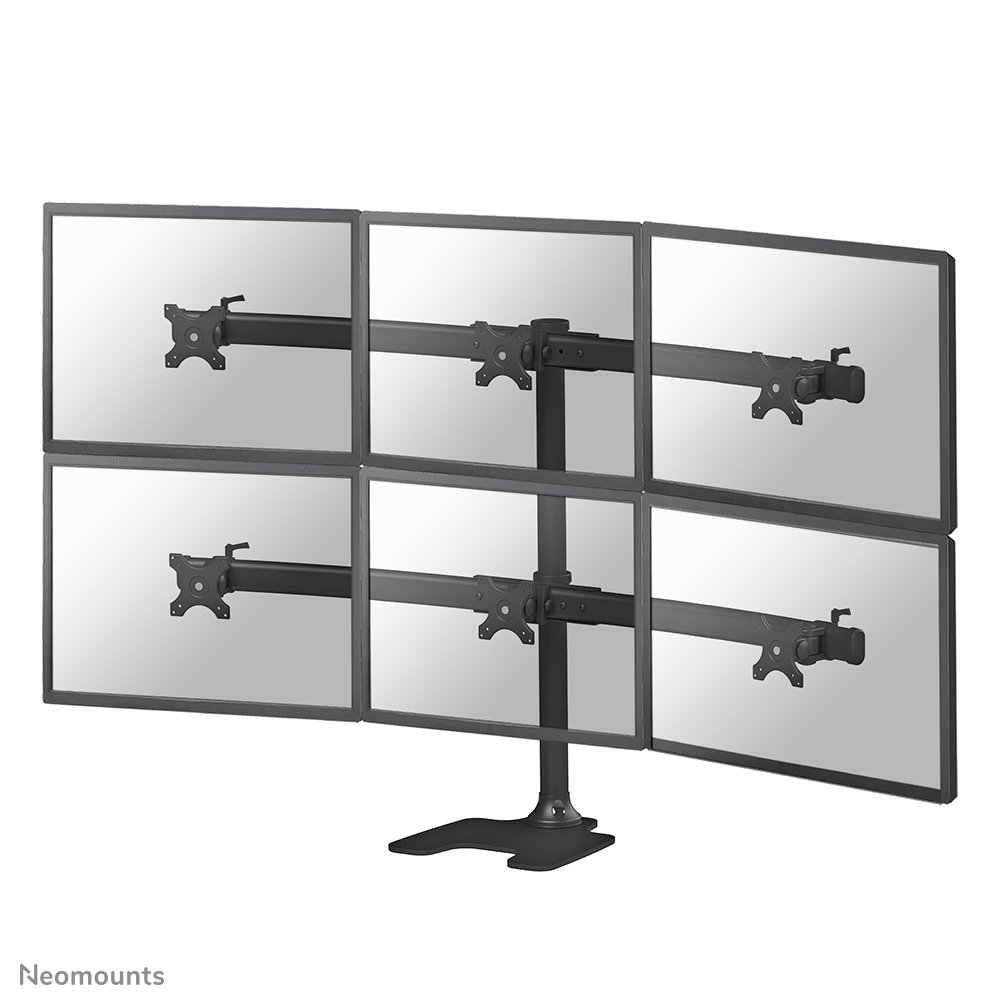 Neomounts FPMA-D700DD6 monitor stand, 10 to 27 inch, up to 8 kg, 6 screens, VESA 75x75 to 100x100