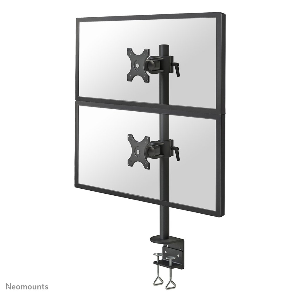 Bras support d'écran Neomounts FPMA-D700DV, 10 à 27 pouces, jusqu'à 6 kg, 2 écrans, VESA 75x75 à 100x100