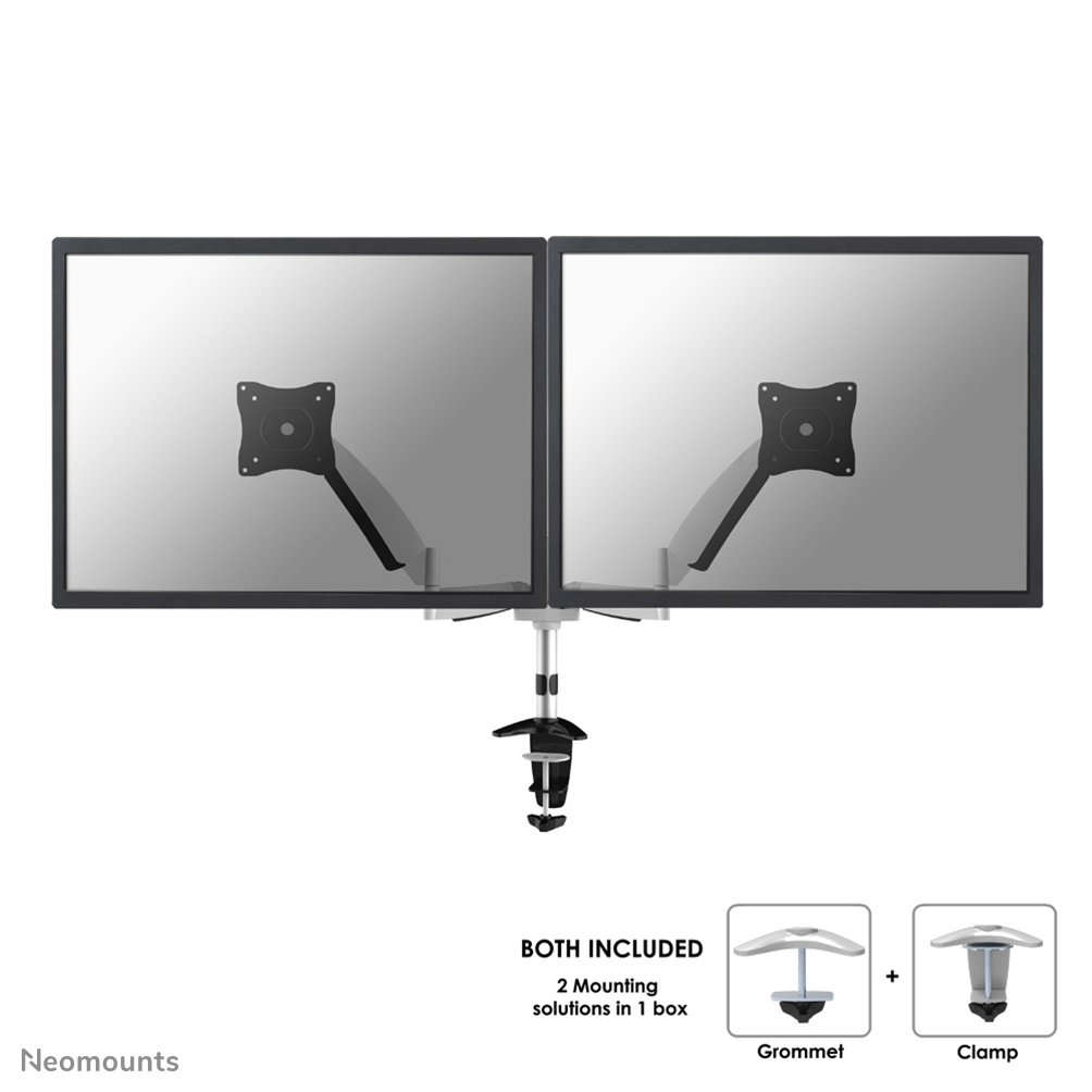 Neomounts FPMA-D950D Monitorarm, 10 bis 27 Zoll, bis 9 kg, 2 Bildschirme, VESA 75x75 bis 100x100