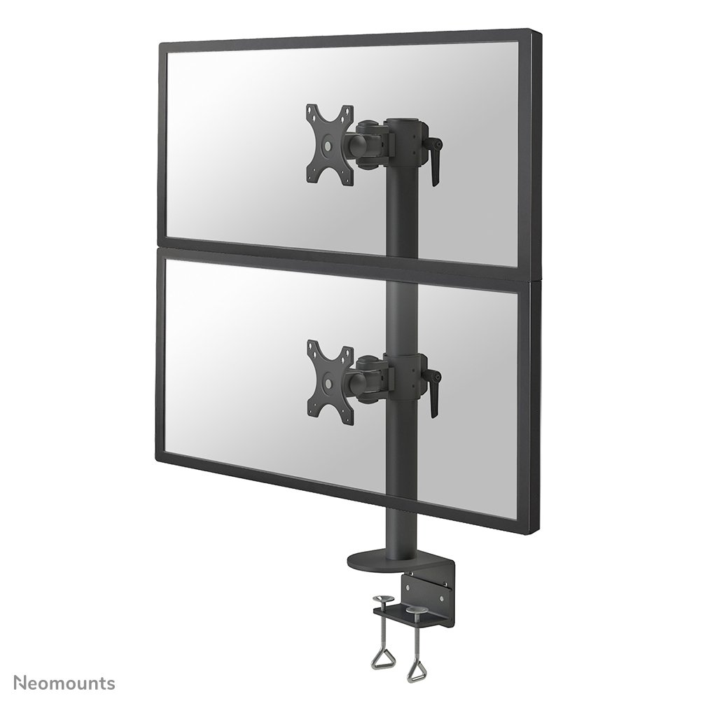 Neomounts FPMA-D960DVBLACKPLUS Monitorarm, 17 bis 49 Zoll, bis 15 kg, 2 Bildschirme, VESA 75x75 bis 100x100