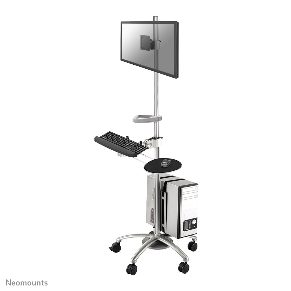 Chariot mobile pour écran Neomounts FPMA-MOBILE1800, 10 à 27 pouces, jusqu'à 6 kg, VESA 75x75 à 100x100, inclinaison