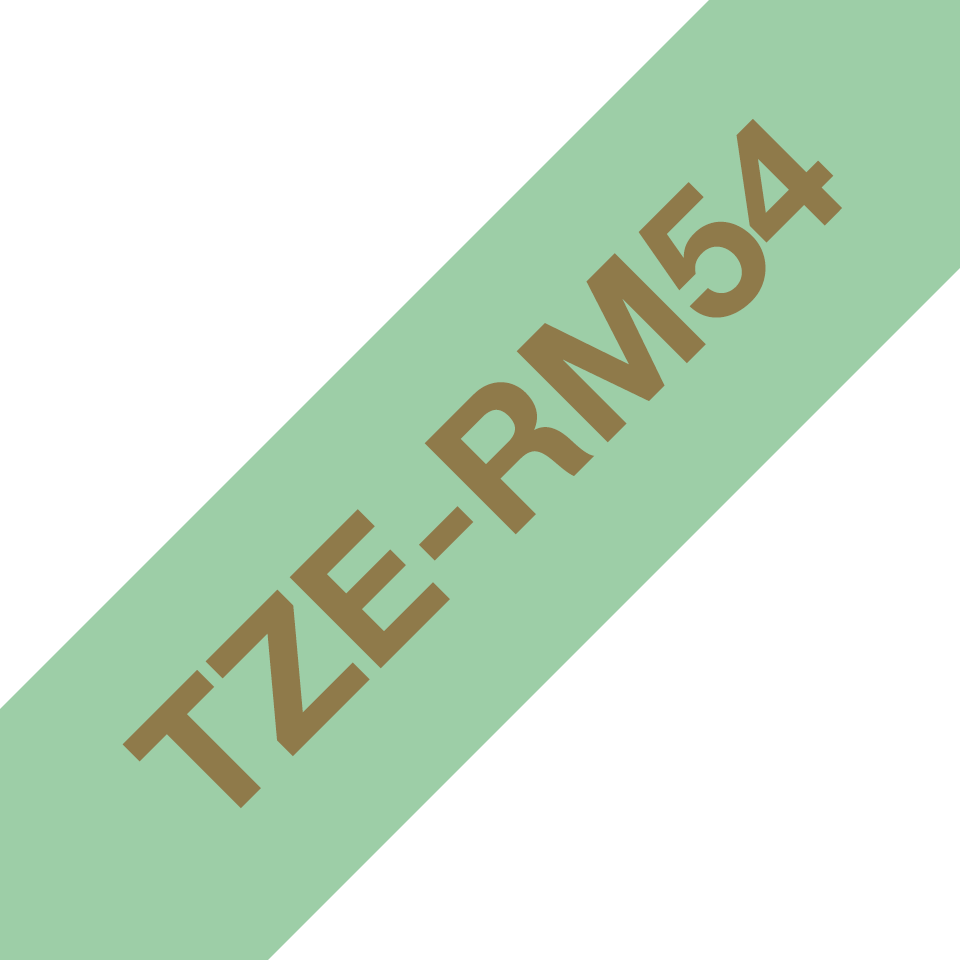 Ruban satin Brother TZe-RM54 / TZERM54, doré sur vert menthe, 24 mm x 4 m