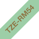 Brother TZe-RM54 / TZERM54 satin ribbon, gold on mint green, 24 mm x 4 m
