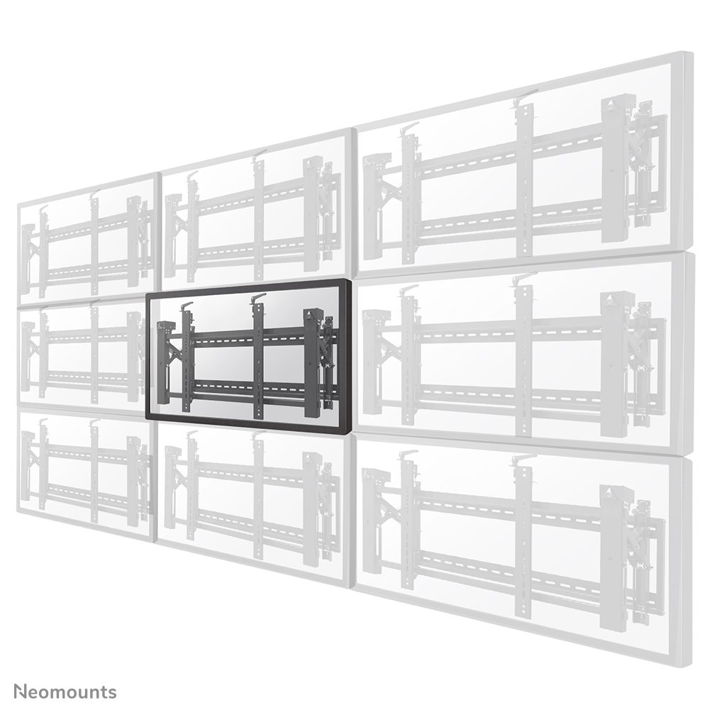 Support mural pour videowall Neomounts LED-VW2000BLACK, 32 à 75 pouces, jusqu'à 70 kg, VESA 200x200 à 600x400, fixé
