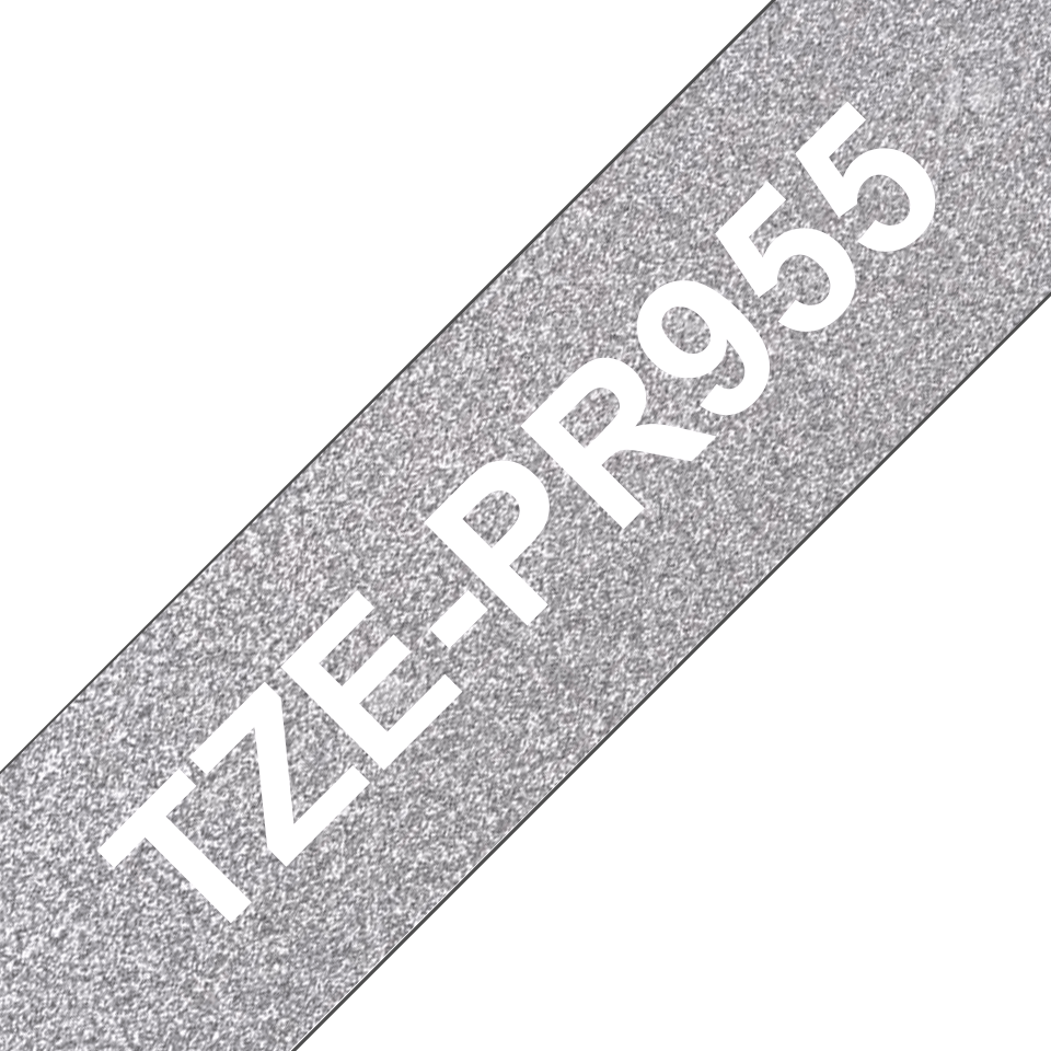 Brother Schriftband laminiert premium TZe-PR955 / TZEPR955, weiß auf silber, 24 mm x 8 m