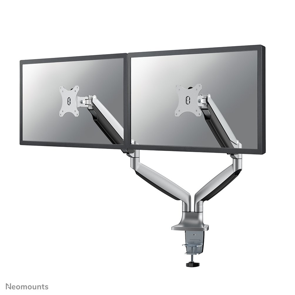 Neomounts NM-D750DSILVER monitor arm, 10 to 32 inch, up to 9 kg, 2 screens, VESA 75x75 to 100x100