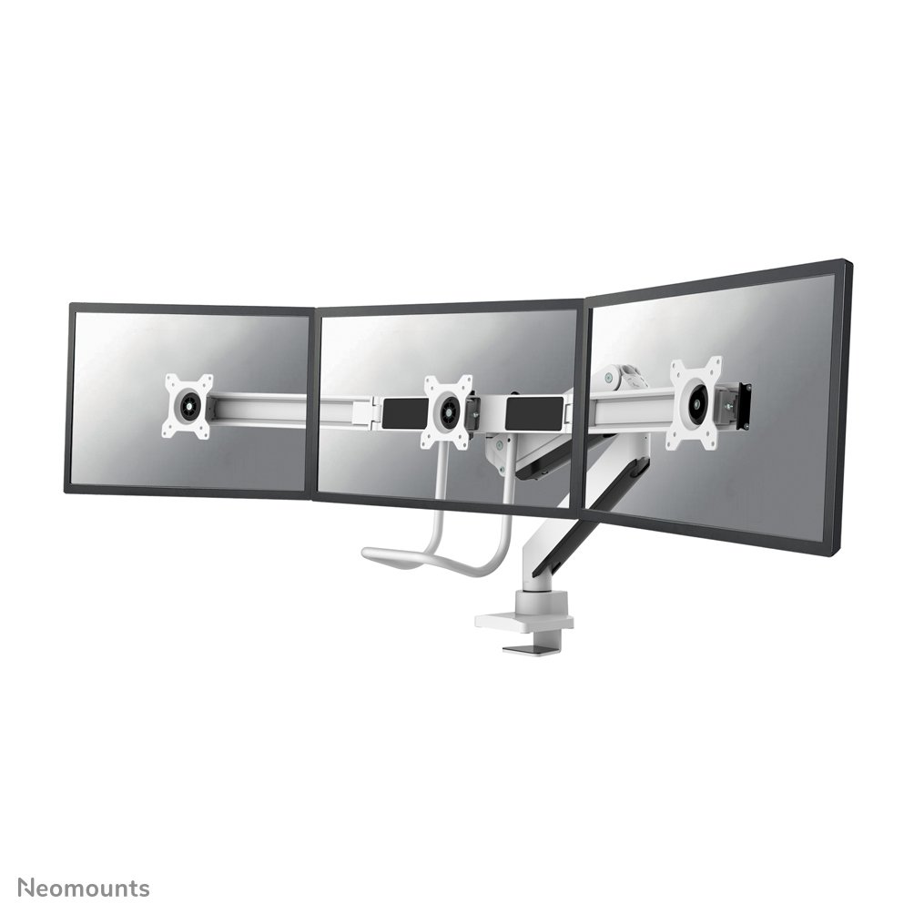 Neomounts NM-D775DX3WHITE monitor arm, 17 to 27 inch, up to 6 kg, 3 screens, VESA 75x75 to 100x100