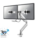 Neomounts NM-D775DXSILVER monitor arm, 10 to 32 inch, up to 8 kg, 2 screens, VESA 75x75 to 100x100