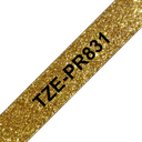 Ruban laminé premium Brother TZe-PR831 / TZEPR831, noir sur doré, 12 mm x 8 m