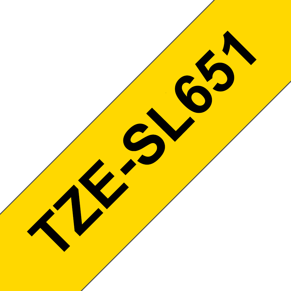 Brother TZe-SL651 / TZESL651 self-laminating tape, black on yellow, 24 mm x 8 m