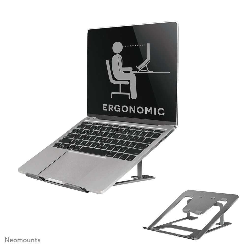 Neomounts NSLS085GREY laptop stand, 10 to 17 inch, up to 5 kg, Tilt