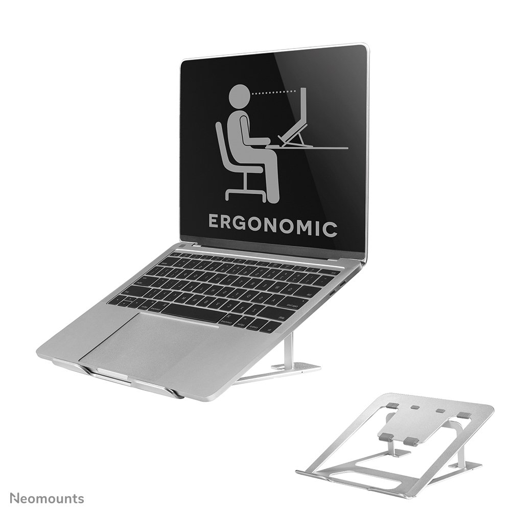 Neomounts NSLS085SILVER laptop stand, 10 to 17 inch, up to 5 kg, Tilt