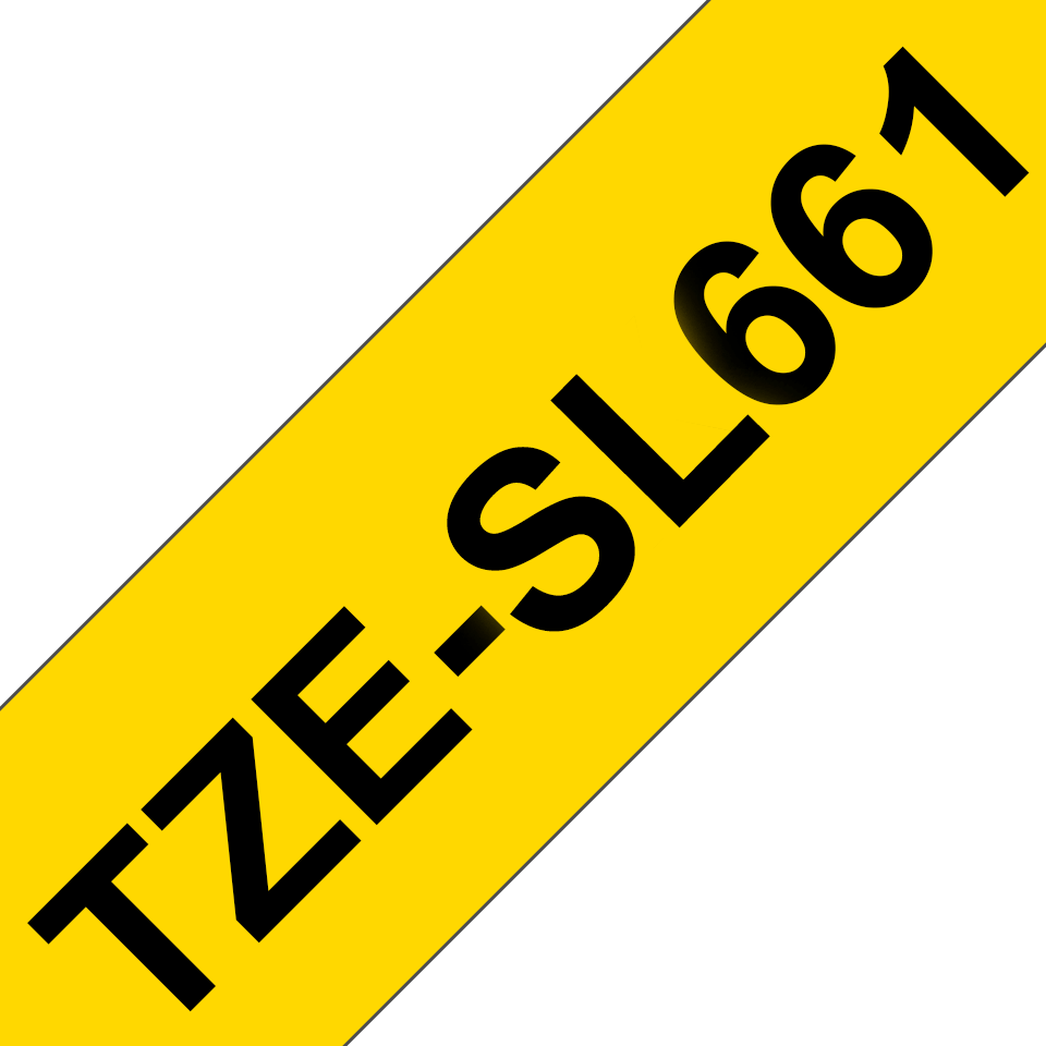 Ruban auto-laminé Brother TZe-SL661 / TZESL661, noir sur jaune, 36 mm x 8 m