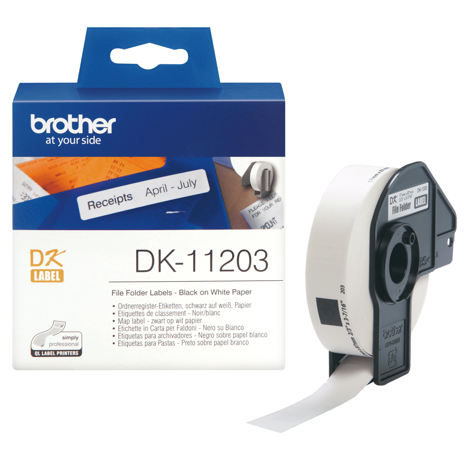 [DK11203] Brother Einzeletiketten DK-11203 / DK11203, schwarz auf weiß, 17 x 87 mm, 300 Etiketten