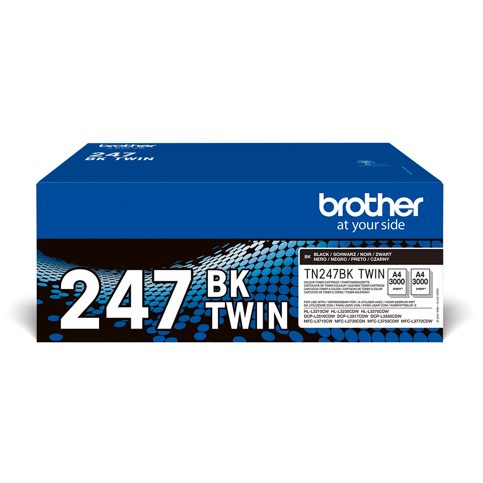 [TN247BKTWIN] Pack 2 toners Brother TN-247BKTWIN / TN247BKTWIN noir XL, 2 x 3 000 pages